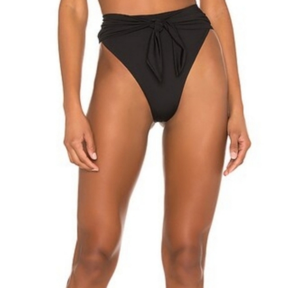 WeWoreWhat Ruched Bandeau Halter Bikini Top High Waisted Tie Riviera Bottoms - Picture 11 of 12